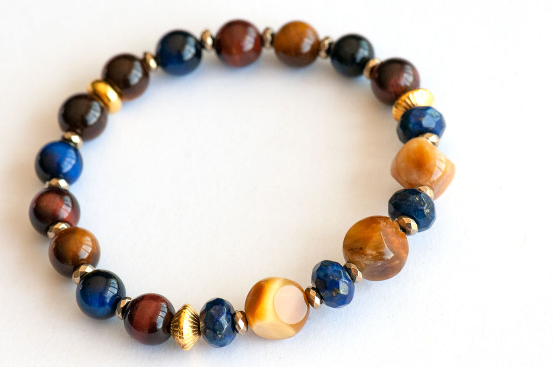 Liberated Lynx - Tiger Eye and Dumortierite Set - Fierce Lynx Designs