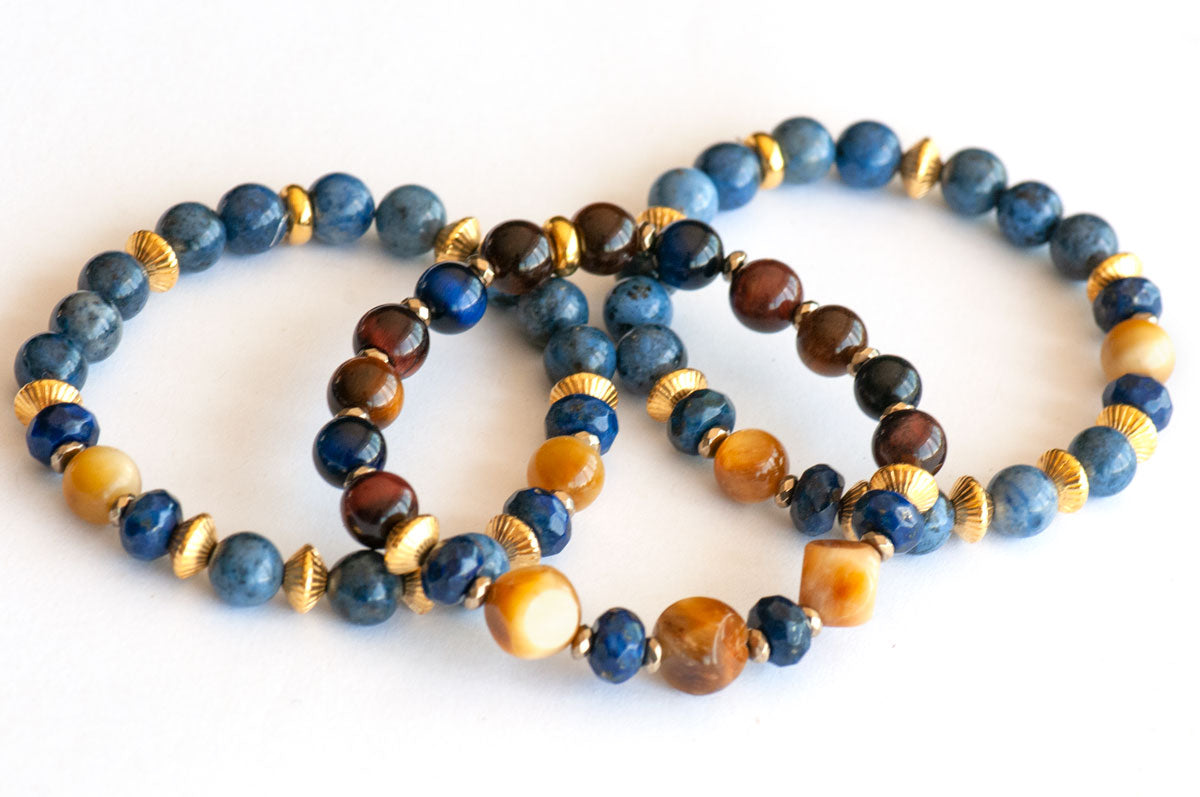 Liberated Lynx - Tiger Eye and Dumortierite Set - Fierce Lynx Designs