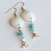 SEaside earrings handmade in Canada featuring Larimar and Queen Conch shell beads