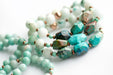 Gemstone bracelet set handmade in Canada Turquoise shades of amazonite, quartz and Chrysocolla