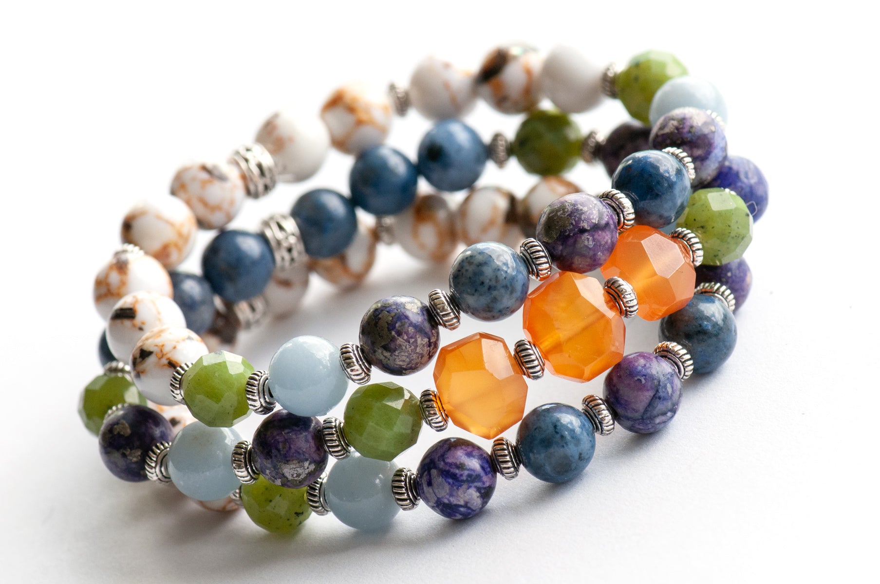 Seaside Sunrise - Gemstone Bracelet Set - Fierce Lynx Designs