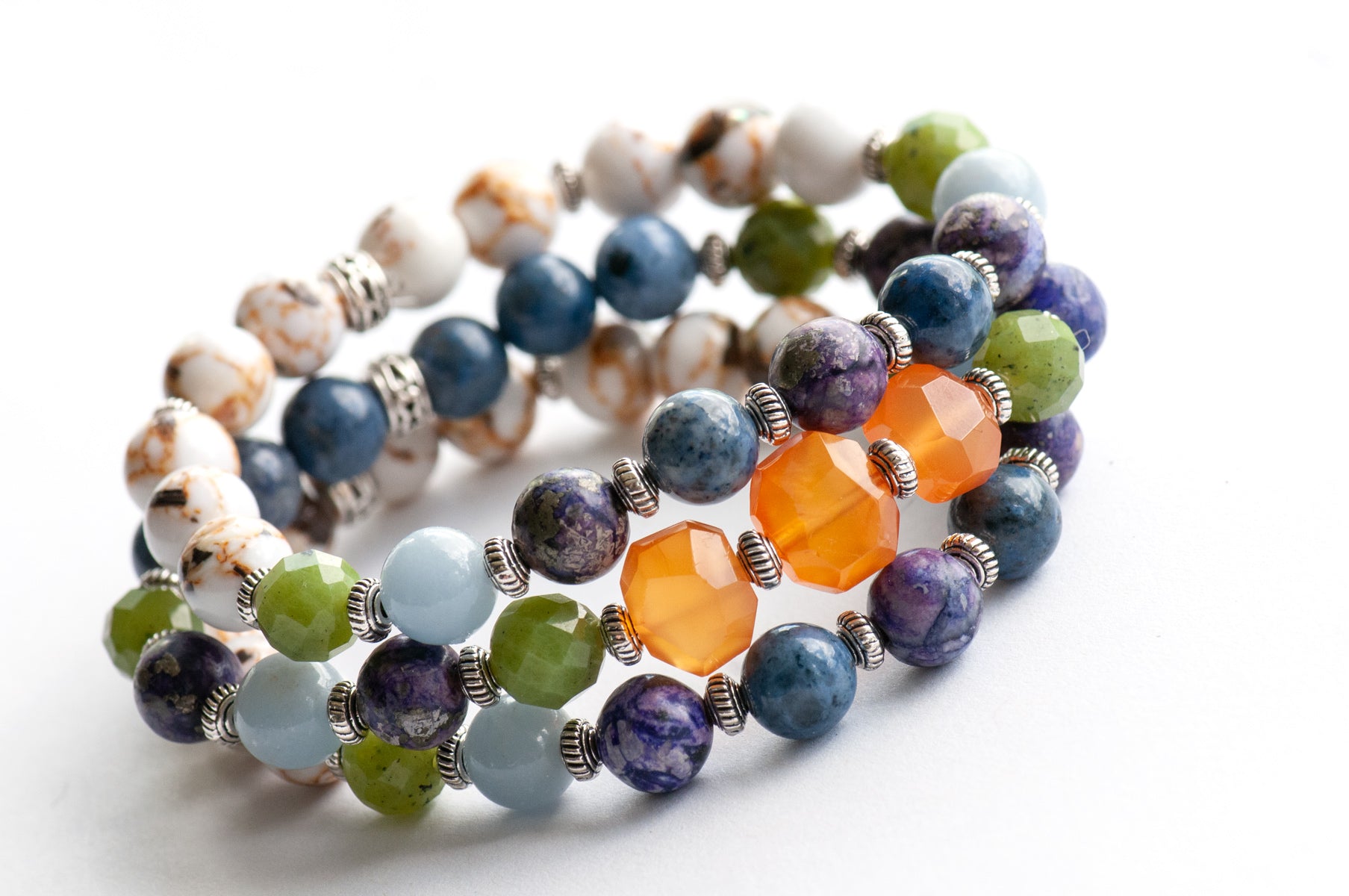 Seaside Sunrise - Gemstone Bracelet Set - Fierce Lynx Designs