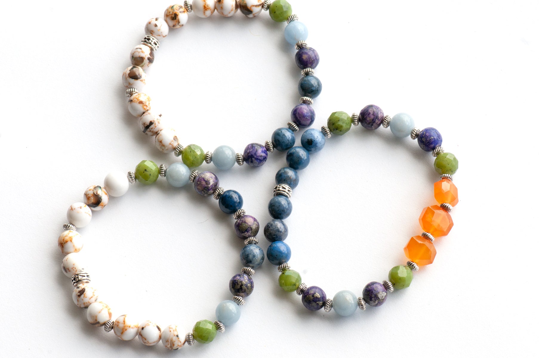 Seaside Sunrise - Gemstone Bracelet Set - Fierce Lynx Designs