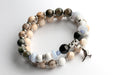 Handmade gemstone bracelet New Brunswick provincial bird chickadee