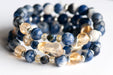 Yellow and Blue stone bracelet set in sodalite and citrine