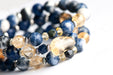 Three bracelet set in sodalite and citrine gemstones handmade in NB Canada