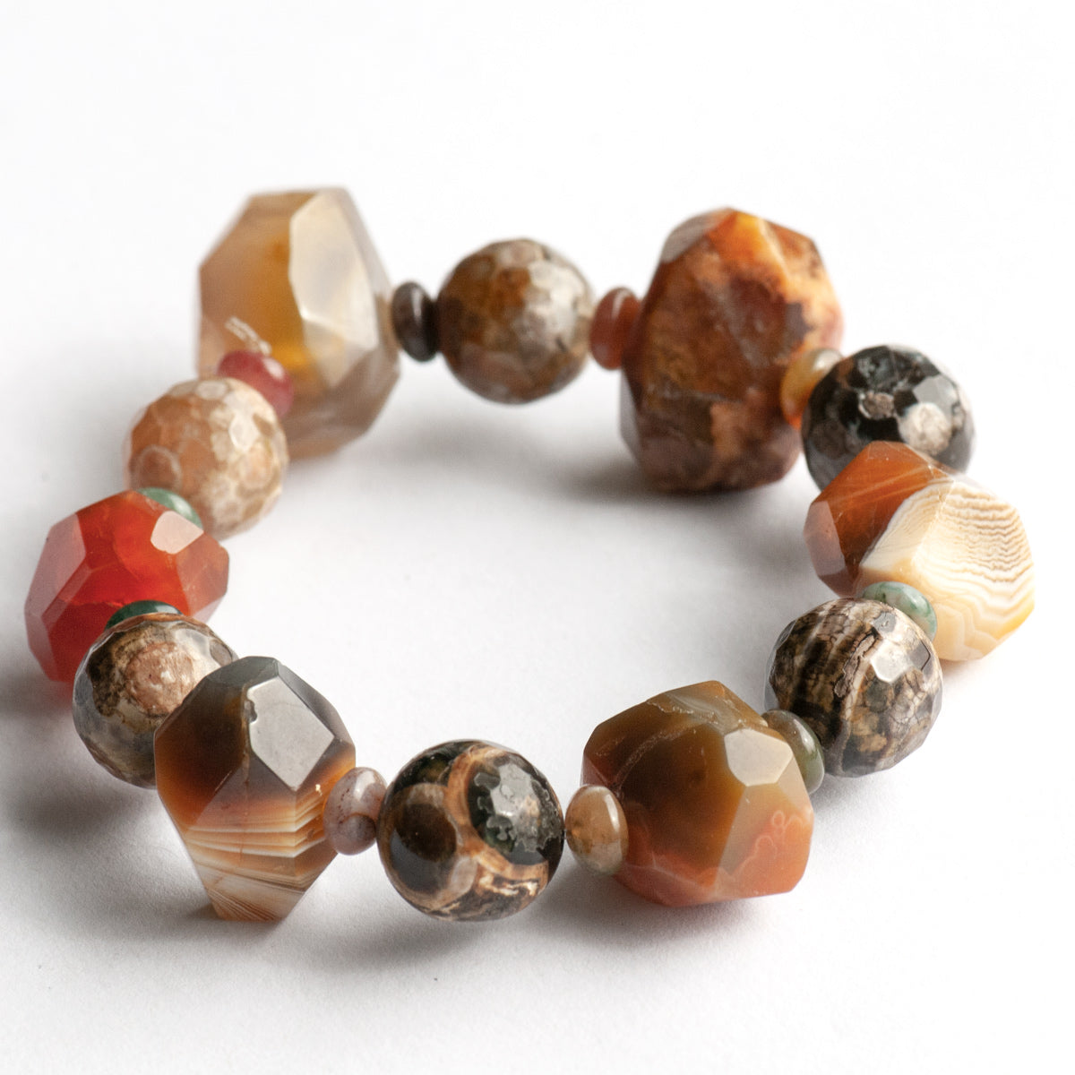 Botswana Agate chunky bracelet handmade in canada
