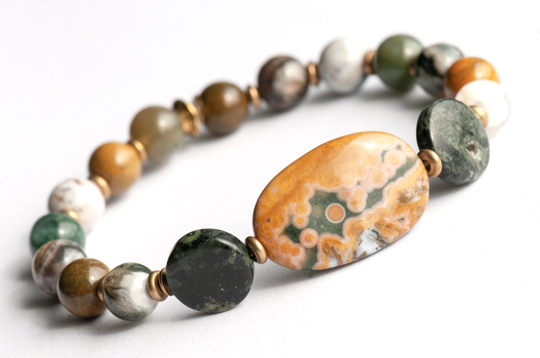 Ocean jasper bracelet handmade in Canada