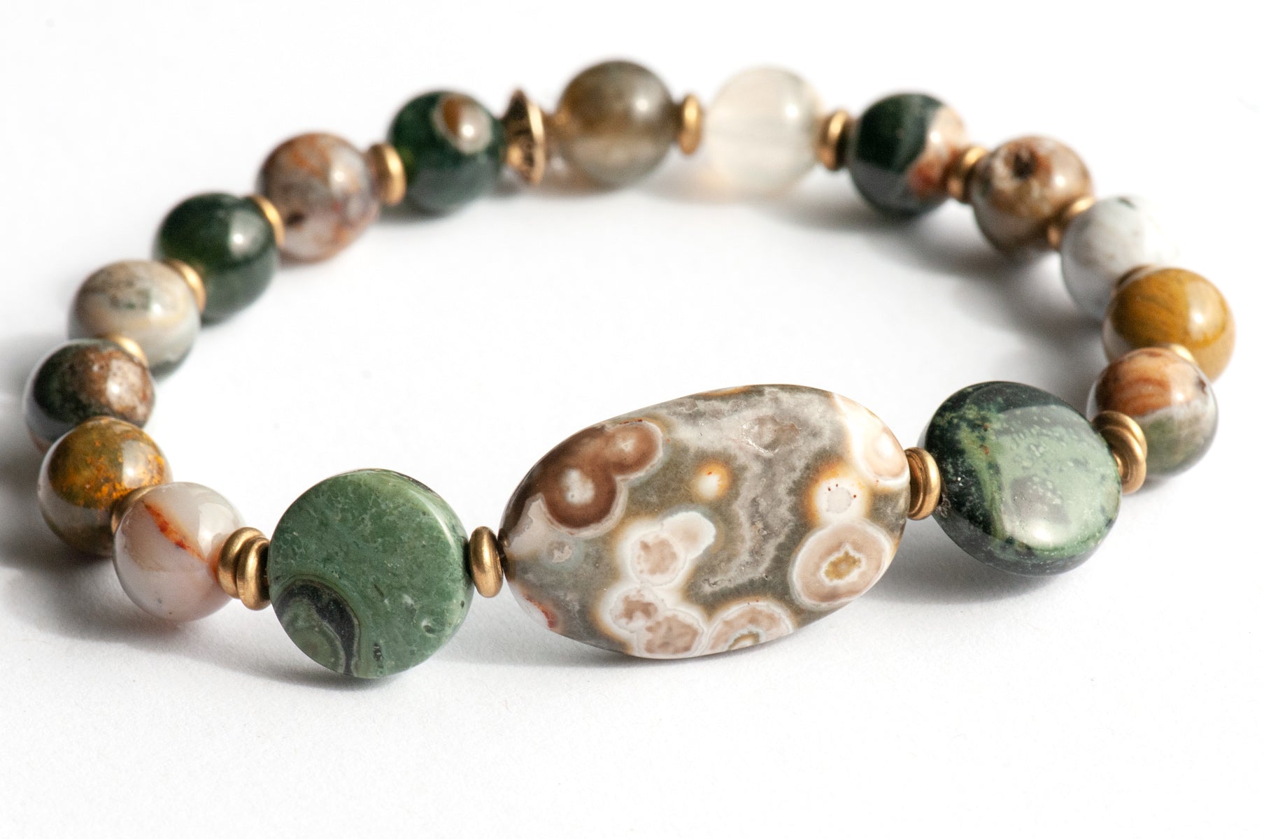 Ocean Jasper bracelet handmade in New Brunswick canada