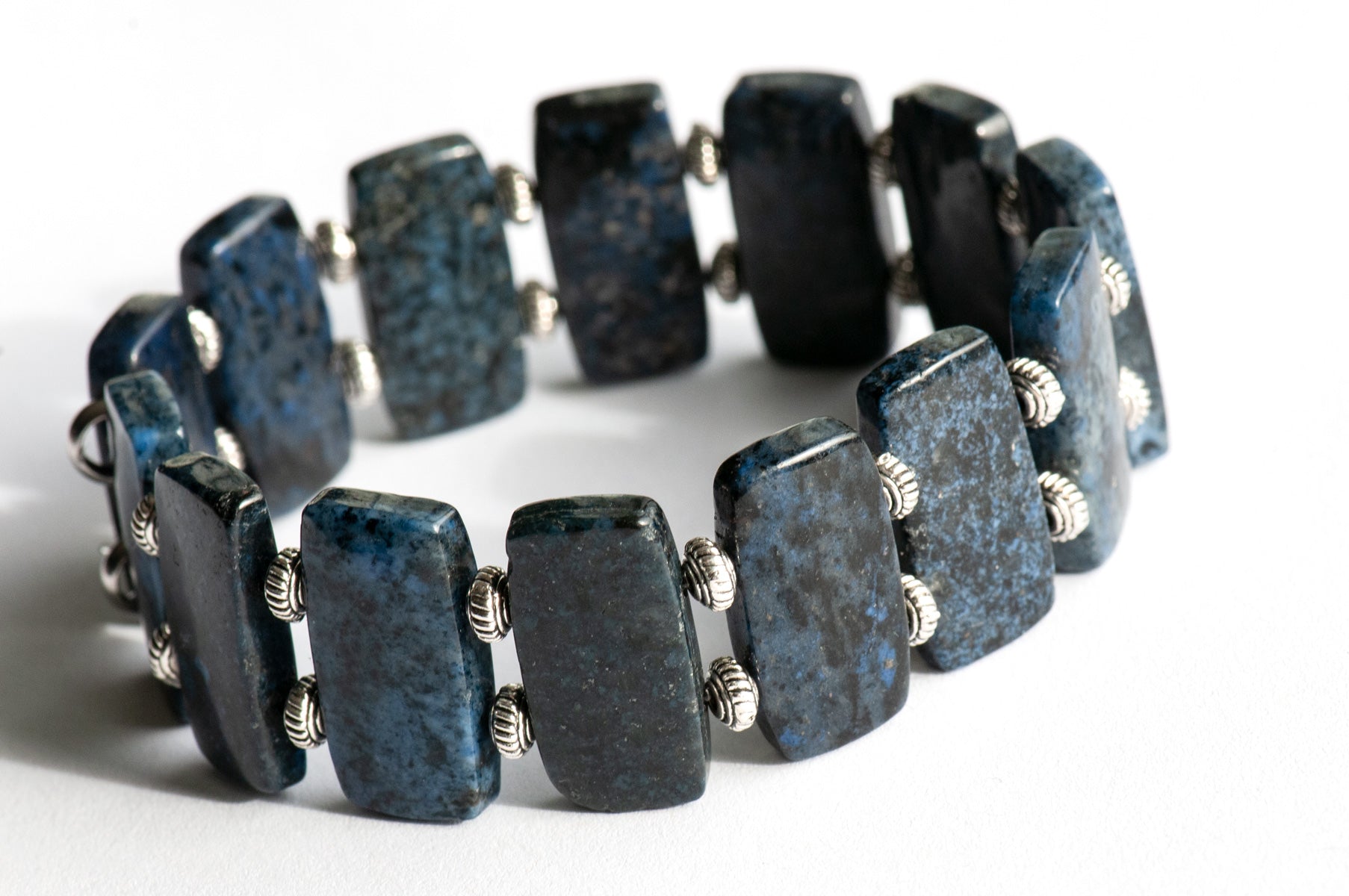 Handmade Dumortierite gemstone cuff bracelet