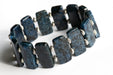 Denim blue Dumortierite gemstone cuff bracelet handmade in Canada