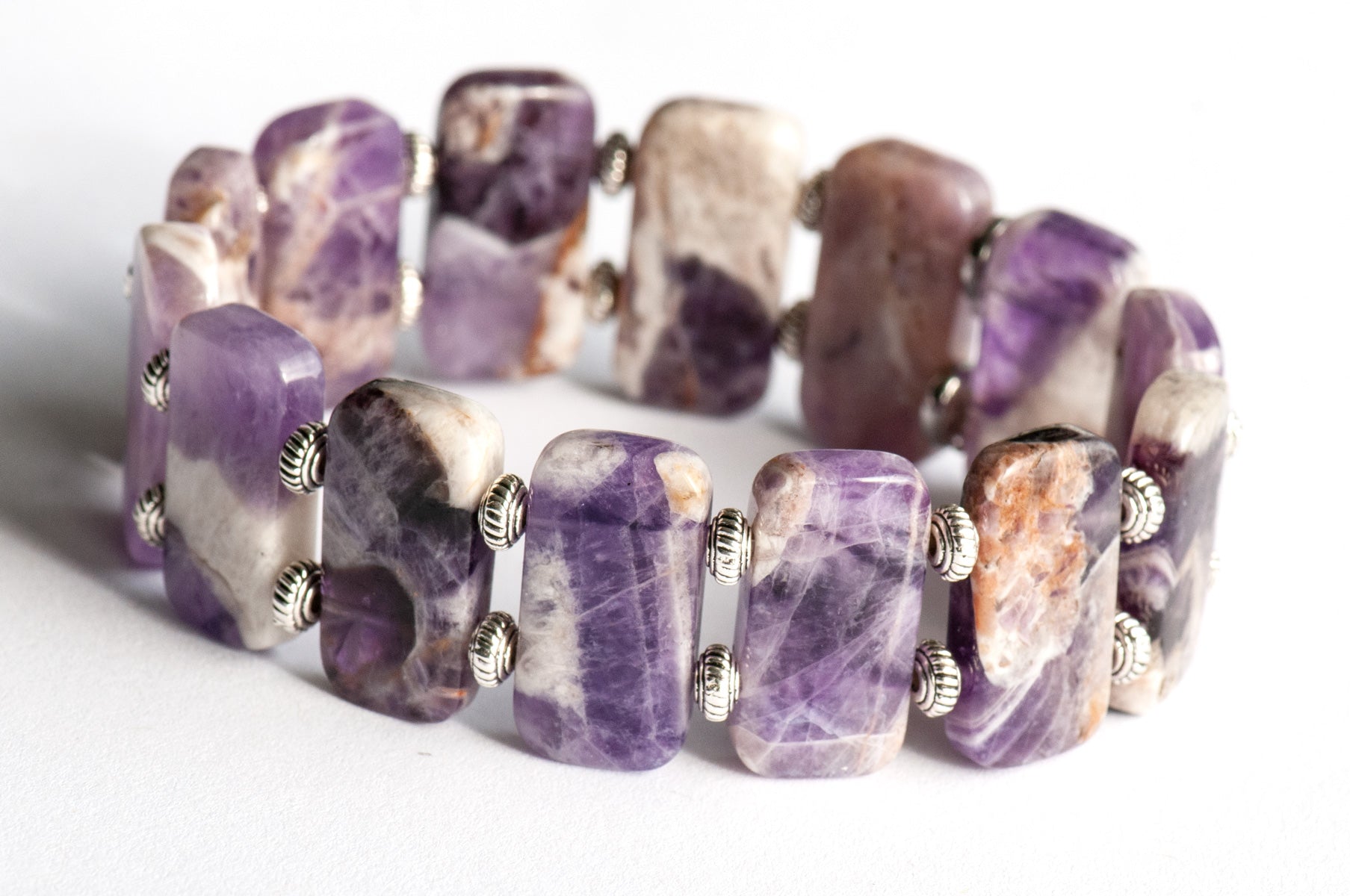 Amethyst February birthstone cuff bracelet