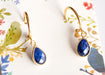Sapphire Bezel Hoop Earrings in Silver or Gold - Fierce Lynx Designs