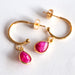 Ruby Bezel Hoop Earrings in Gold or Silver - Fierce Lynx Designs