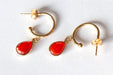 Carnelian Bezel Hoop Earrings in Gold - Fierce Lynx Designs