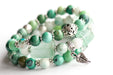 Promise of Spring green agate and fluorite crystal bracelet set handmade in New Brunswick Canada