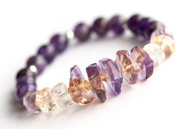 Stunning ametrine, citrine and amethyst crystal bracelet