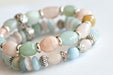 Beryl bracelet set with pastel gemstones handmade in canada