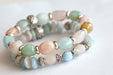 Handmade gemstone bracelet in easter egg colours