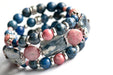 Pink and blue gemstone bracelet set handmade in Canada