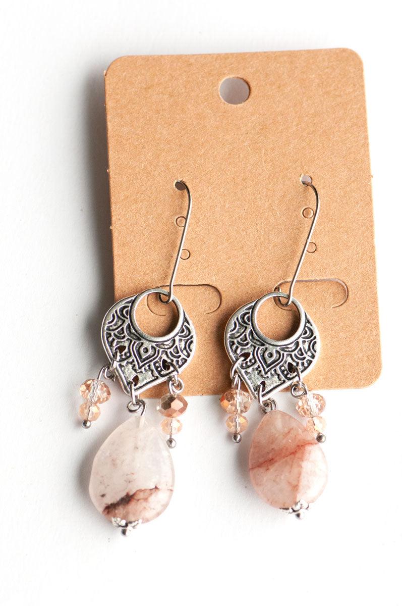 Apricot Orchard - Quartz Drop Earrings - Fierce Lynx Designs