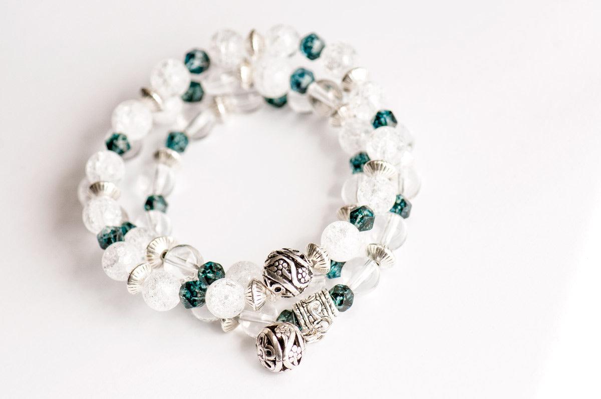 Quartz Crystal April Birthstone Bracelet set