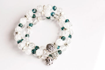 Quartz Crystal April Birthstone Bracelet set