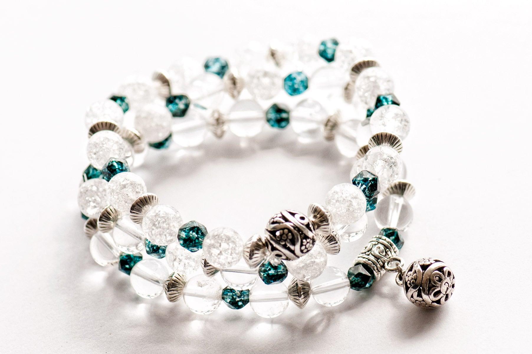 Quartz Crystal April Birthstone Bracelet set