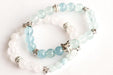 Handmade gemstone jewellery bracelet set in aquamarine and jade