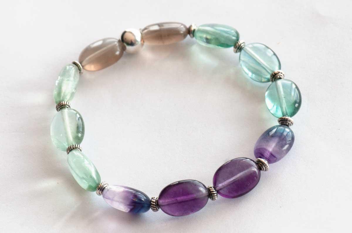 Branded Fluorite crystal oval bracelet handmade in New Brunswicl