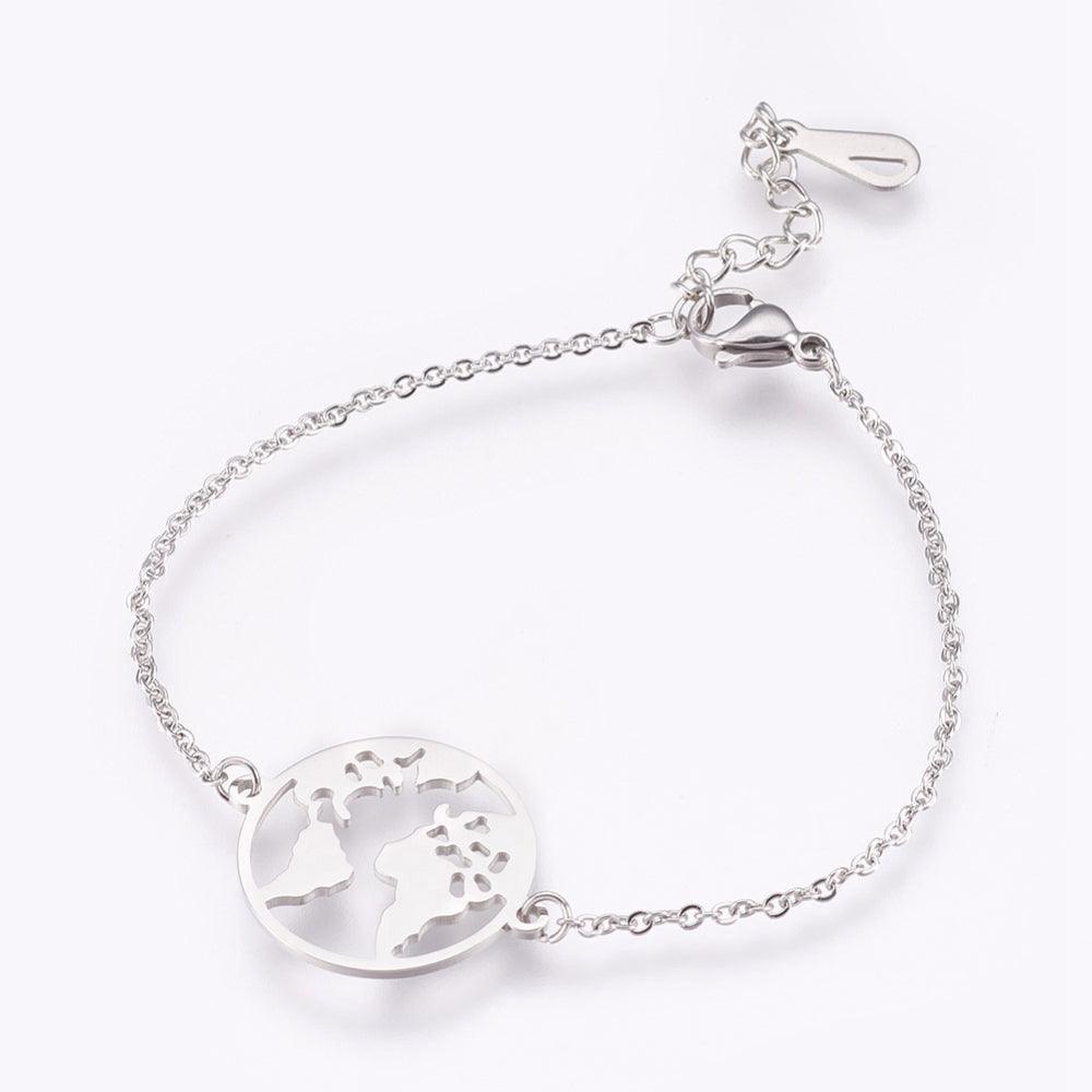 Beautiful Earth Stainless Steel Link Bracelet - Fierce Lynx Designs