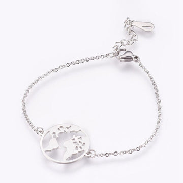 Beautiful Earth Stainless Steel Link Bracelet - Fierce Lynx Designs