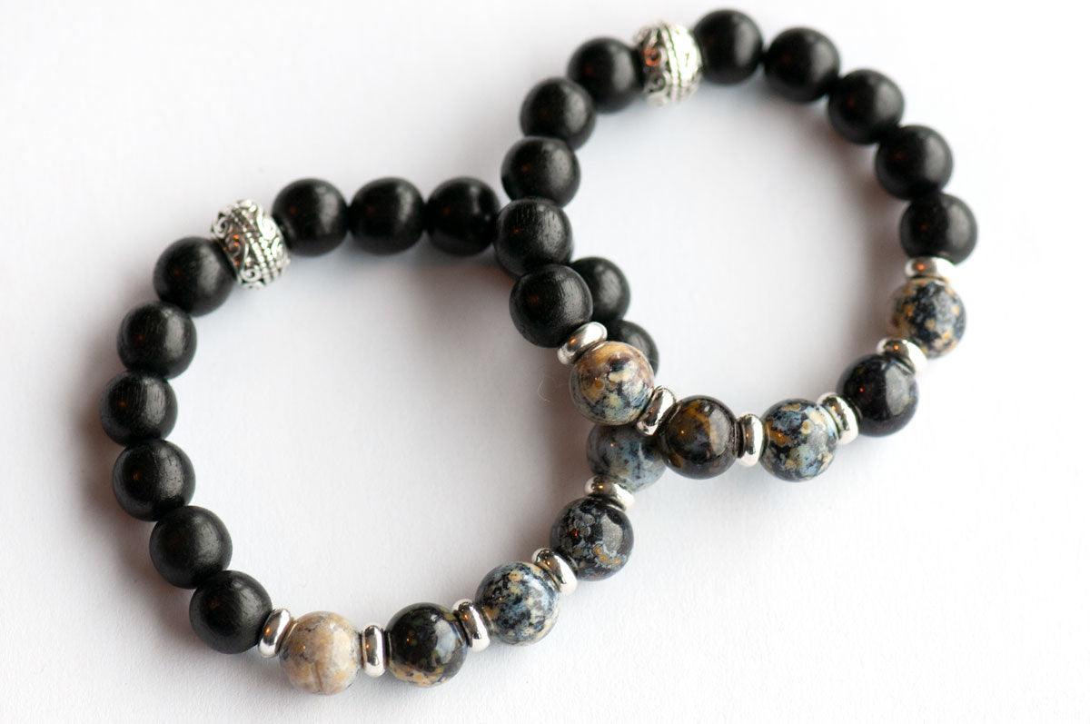 Blue Ocean Agate - Stackable Bracelet - Fierce Lynx Designs