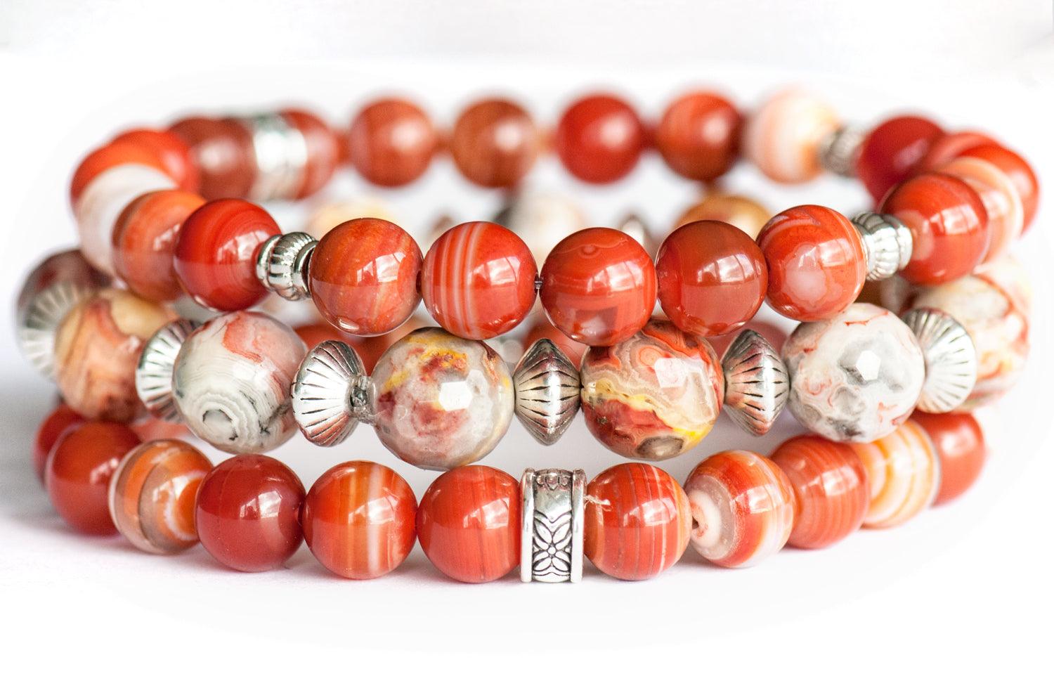 Campfire - Agate Bracelet Set - Fierce Lynx Designs