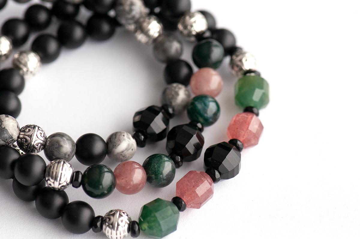 Handmade gemstone bracelet stack