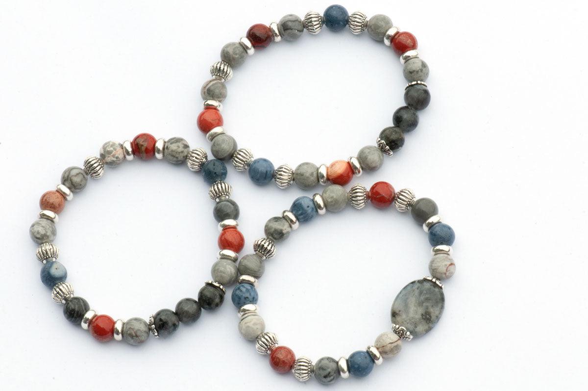 3 bracelet set Cozy Lynx handmade in New Brunswick