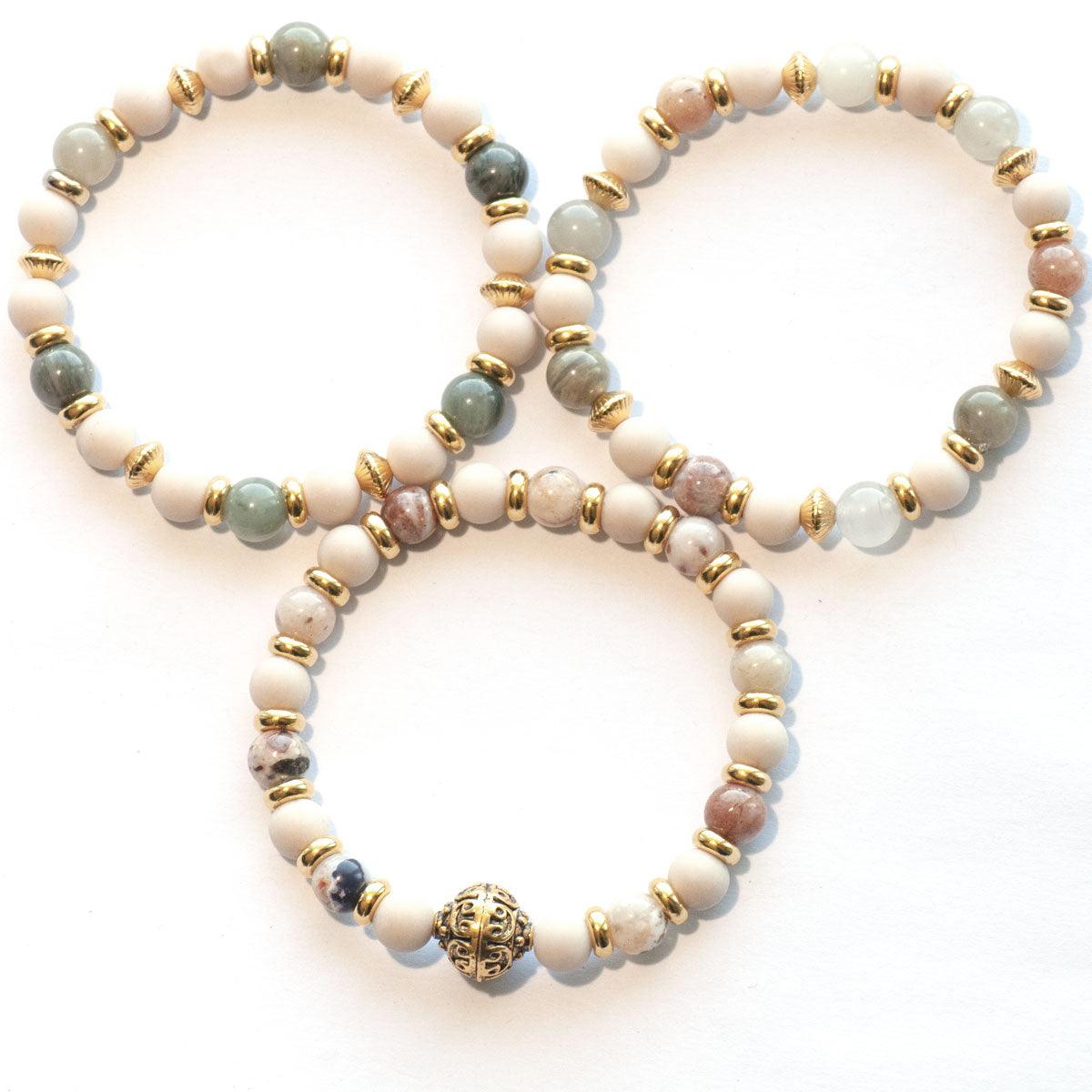 Desert Lynx - Gemstone Bracelet Set - Fierce Lynx Designs