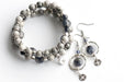Iolite bracelet stock and handmade earrings