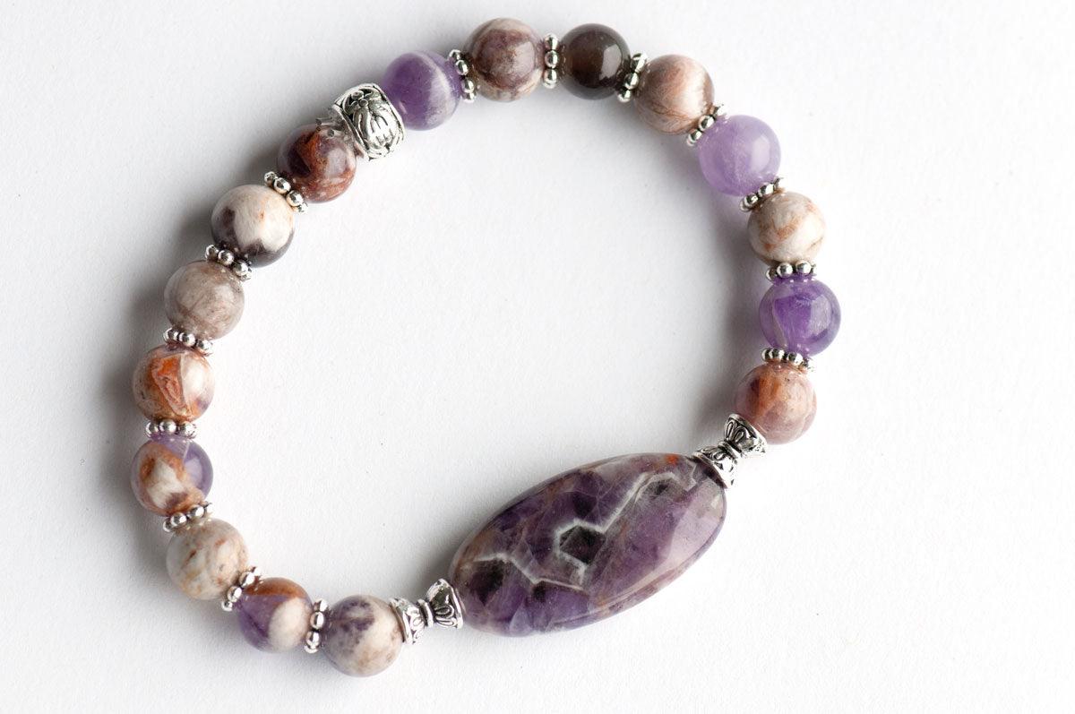 February birthstone amethyst bracelet handmade in canada