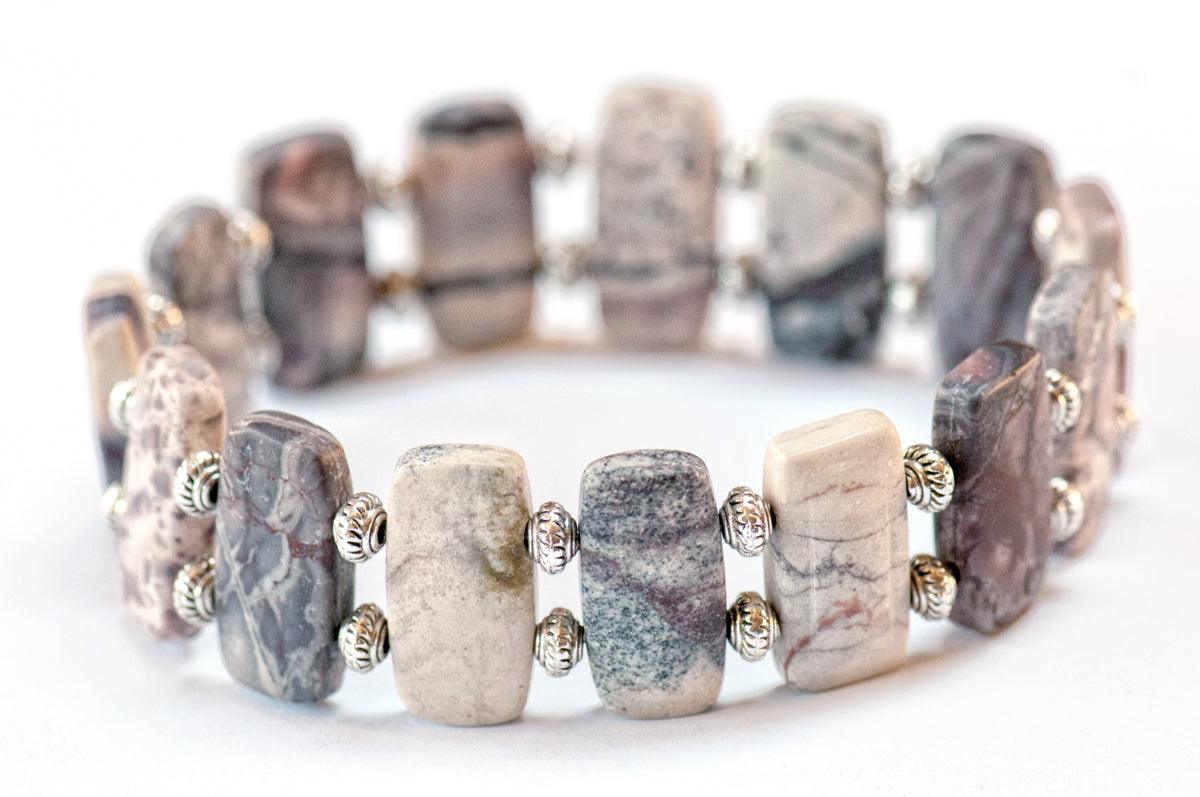 Matte Porcelain Jasper Cuff - Fierce Lynx Designs