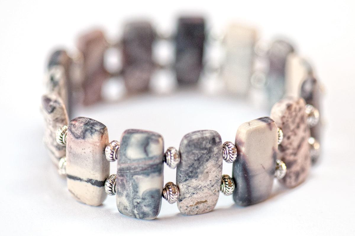 Matte Porcelain Jasper Cuff - Fierce Lynx Designs
