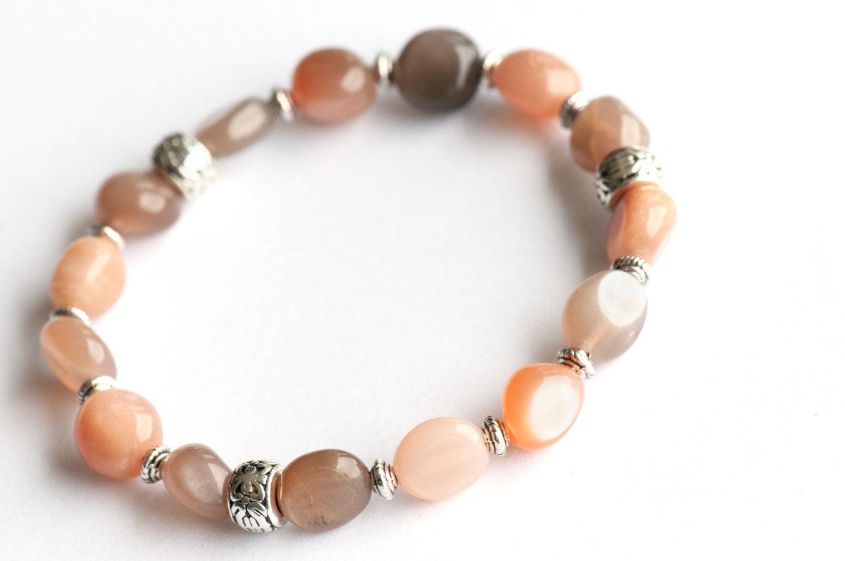 Moon Shine - Rainbow Moonstone Bracelet - Fierce Lynx Designs