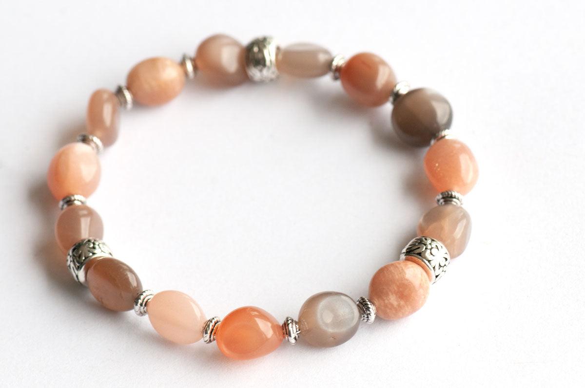 Moon Shine - Rainbow Moonstone Bracelet - Fierce Lynx Designs