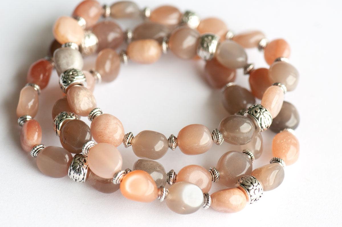 Moon Shine - Rainbow Moonstone Bracelet - Fierce Lynx Designs