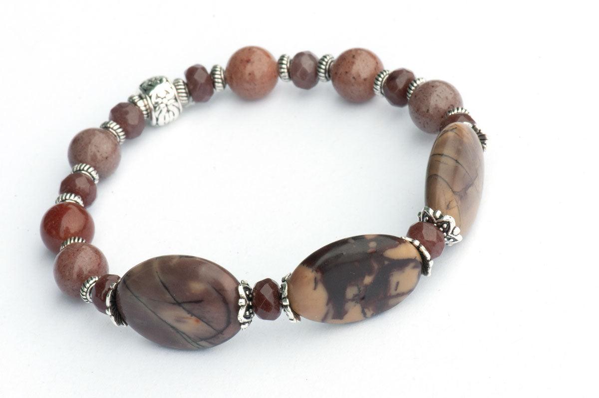 Puple Creek Jasper and Aventurine bracelet handmade in Canada
