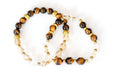 November Birthstone Tiger Eye and Citrine stretch bracelets