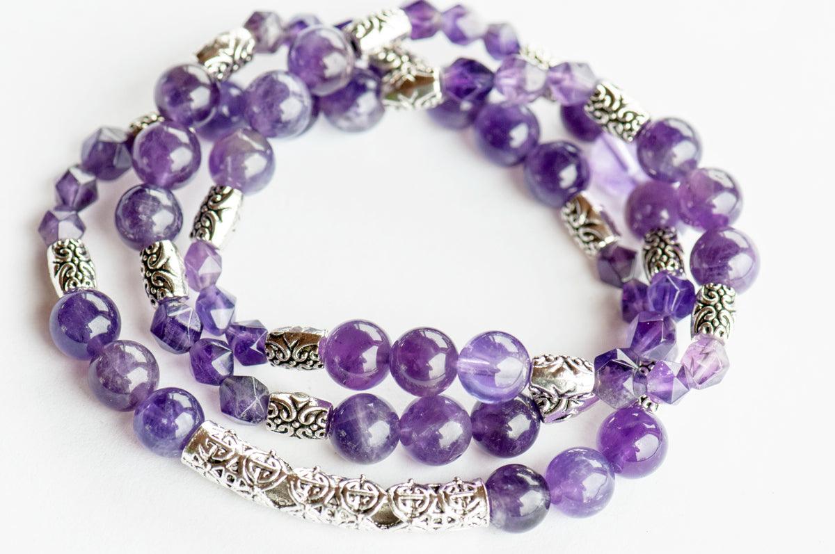 Natural gemstone amethyst bracelet for sale