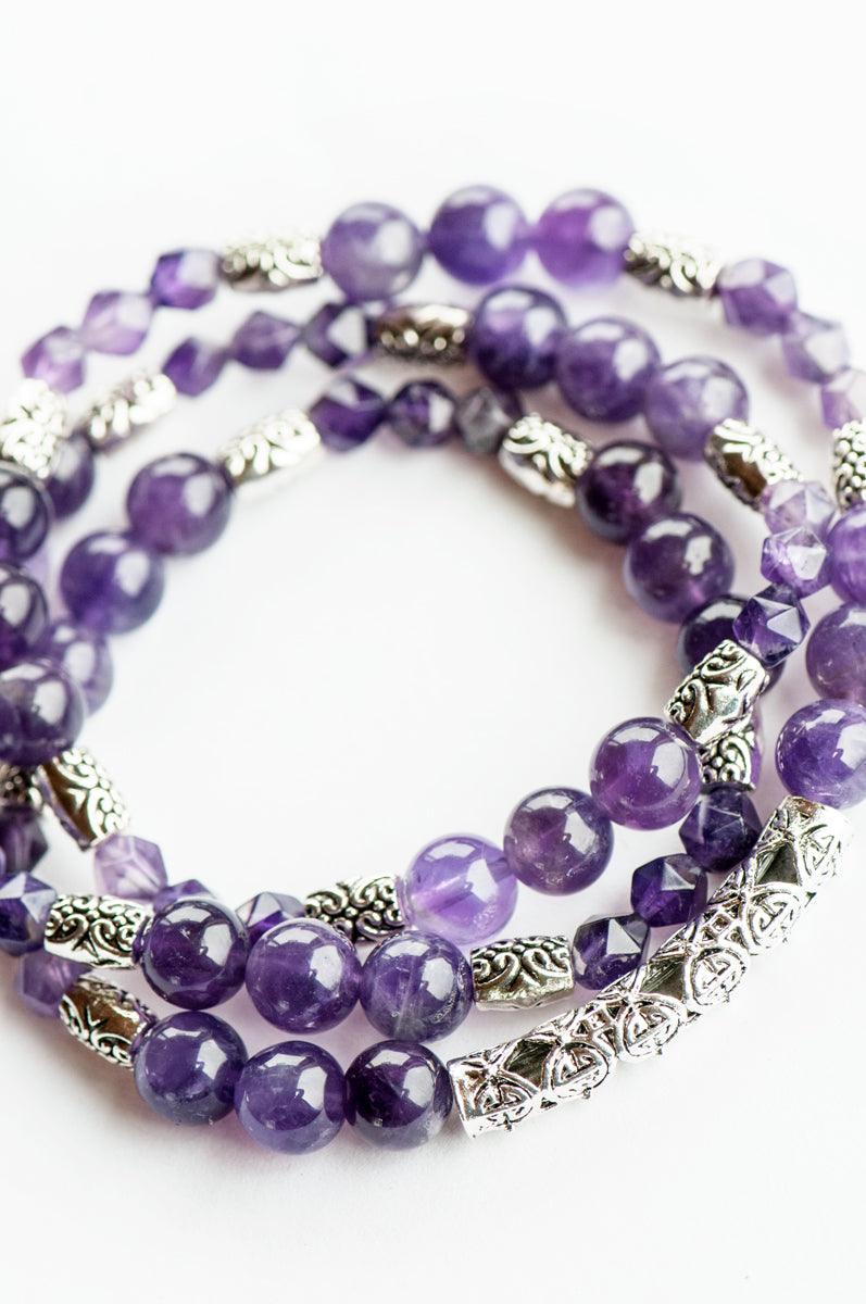 Natural gemstone amethyst bracelet for sale