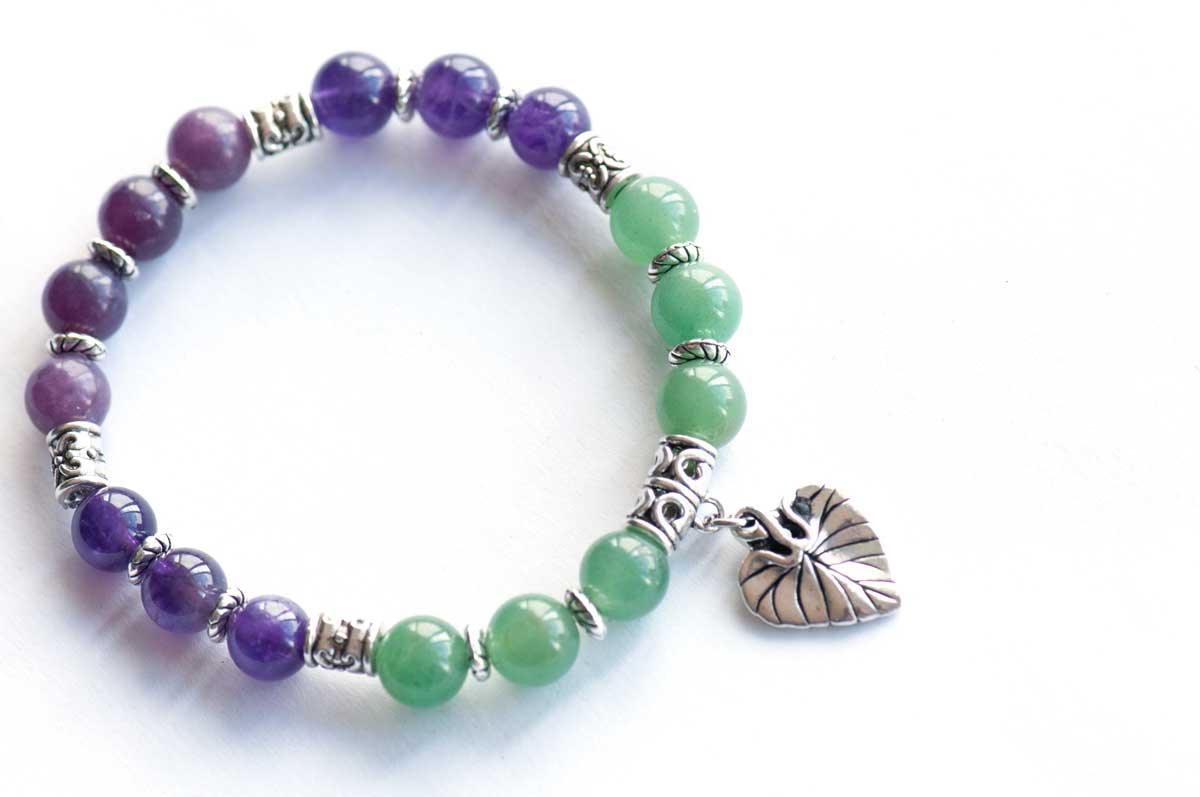 Purple violet gemstone bracelet