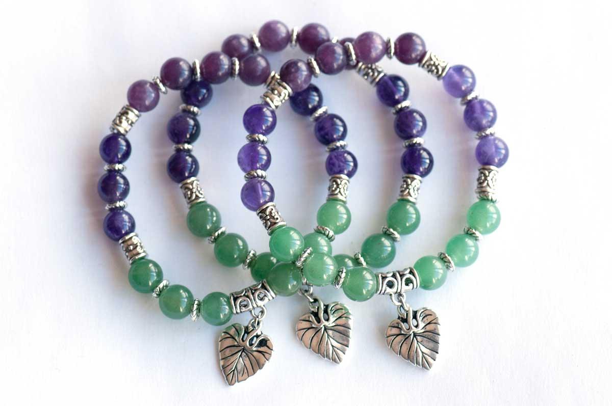 Purple violet bracelets by Fierce Lynx Designs New Brunswick provincial flower